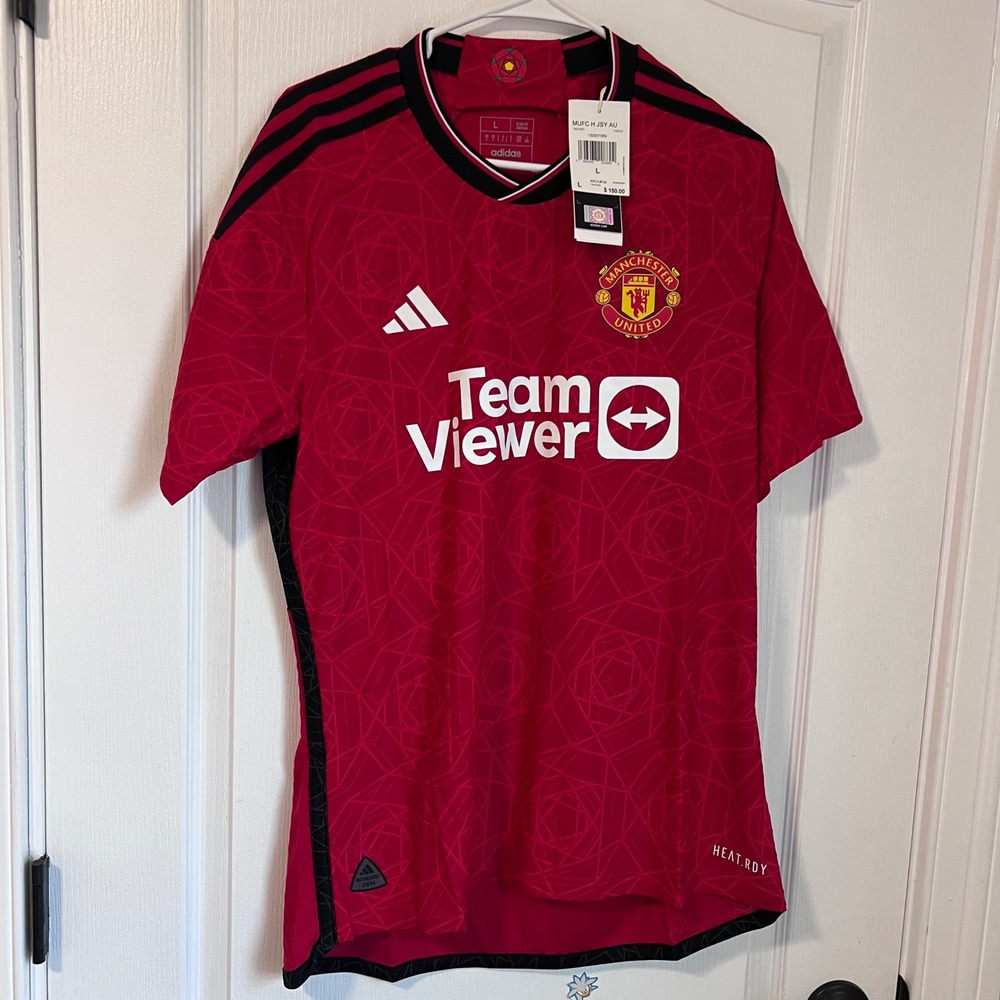 Adidas Manchester United 2023-24 Home Authentic Jersey Red Slim Fit L IN3520 NEW